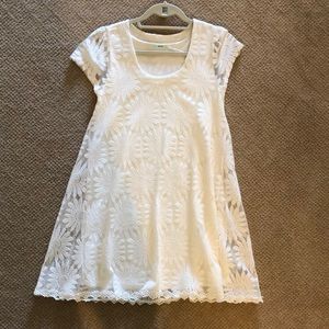 White Lace Dress with a Flower Pattern